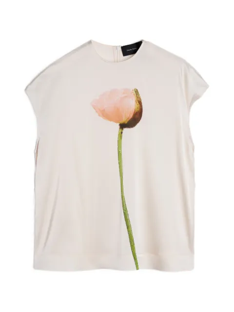 Simone Rocha poppy-print blouse Neutrals 54571323
