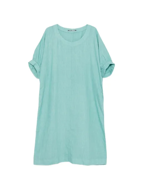 european culture cuffed short-sleeve dress Blue 15207095