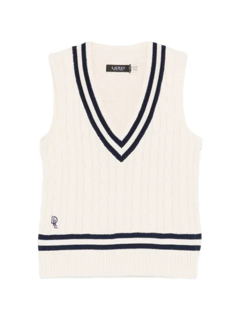 Lauren Ralph Lauren striped V-neck vest Neutrals 200975495004
