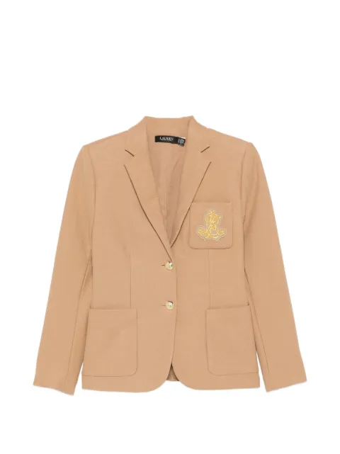 Lauren Ralph Lauren embroidery-detail chest-pocket blazer Neutrals 200797305018