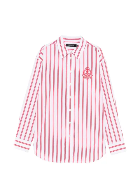 Lauren Ralph Lauren striped embroidered shirt White 200P08746002
