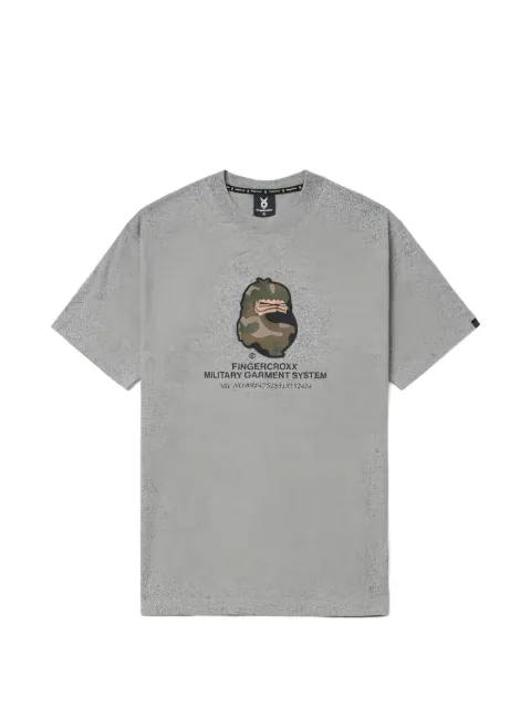 FINGERCROXX camouflage appliqué T-shirt Grey FFXTEM00512XM
