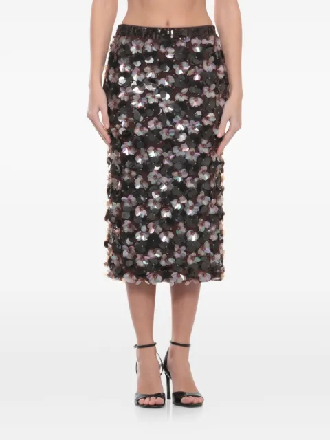P.A.R.O.S.H. sequin-flowers skirt Black D621663GYM808
