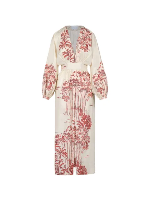 Johanna Ortiz Andar Aventurero midi dress Neutrals PT03752