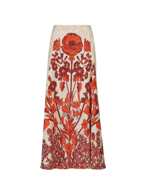 Johanna Ortiz Encanto De Isla floral-pattern midi skirt Neutrals PT03733