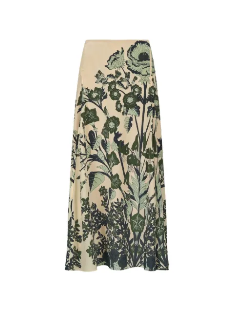 Johanna Ortiz Poems Of The Sea floral-print midi skirt Neutrals PT03805