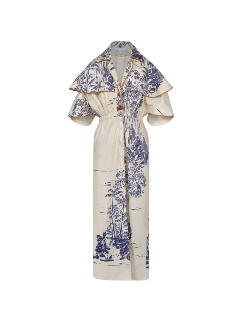 Johanna Ortiz Paper Flower floral-print trenchcoat Neutrals PT03861