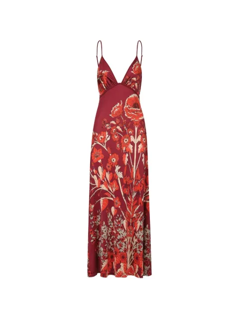 Johanna Ortiz Sendero De Astromelias floral-pattern maxi dress Red PT03724