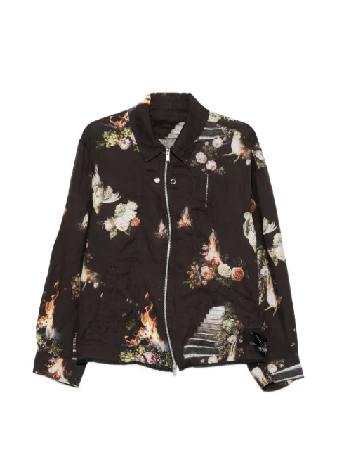 Undercover floral-print bomber jacket Brown UC1F42061