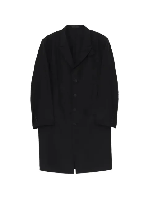 Yohji Yamamoto single-breasted silk suit Black HKJ234440103