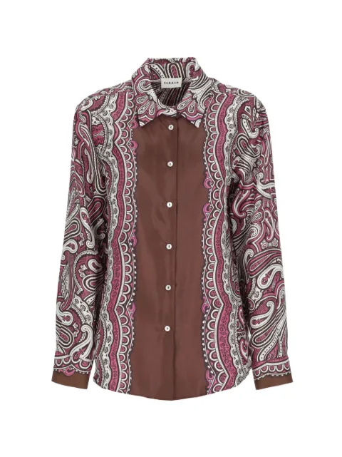 P.A.R.O.S.H. paisley-pattern buttoned silk shirt Brown D381239SKINDY842