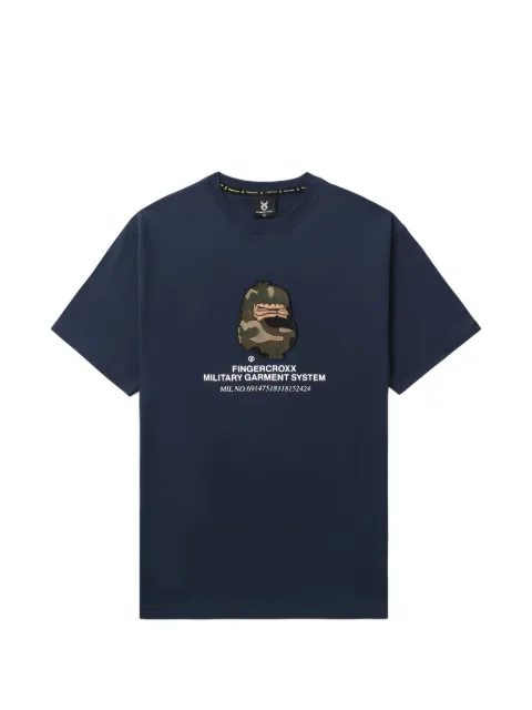 FINGERCROXX camouflage appliqué T-shirt Blue FFXTEM00512XM