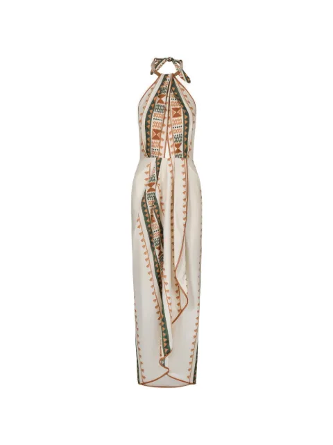 Johanna Ortiz Centro Del Cielo geometric-pattern midi dress Neutrals PT03807
