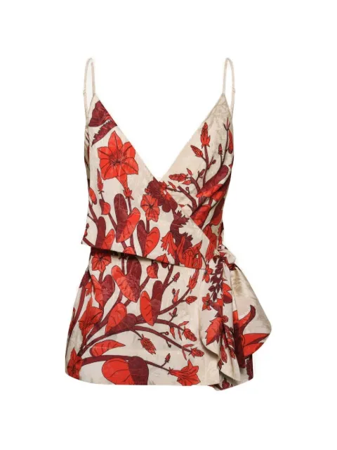 Johanna Ortiz New Gentle floral-pattern top Neutrals PT03748