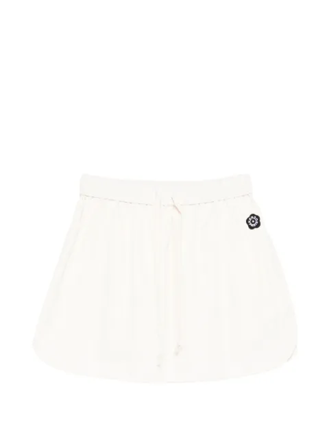 Kenzo logo-patch drawstring mini skirt Neutrals FG52JU3309FI
