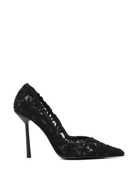 Le Silla lace pointed heeled pumps Black 4262F090BXPPMAC001