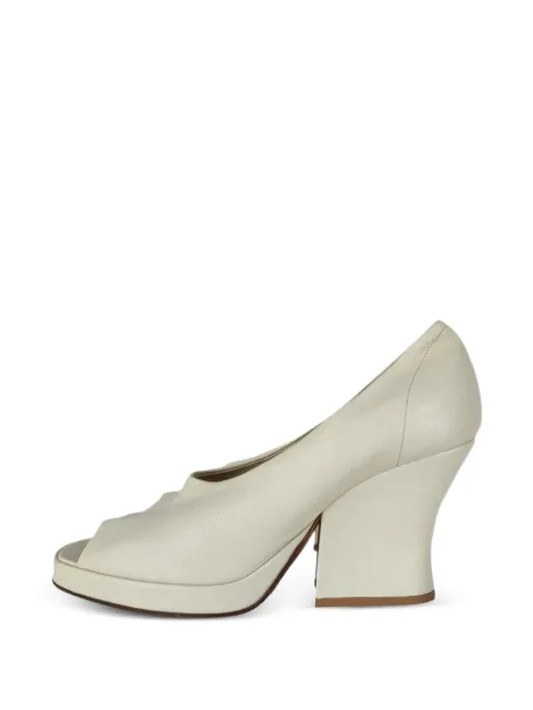 Bottega Veneta Pre-Owned peep-toe leather pumps Neutrals 2056407