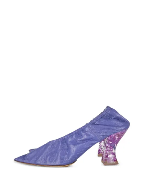 Bottega Veneta Pre-Owned glitter-detail almond-toe pumps Purple 2056410