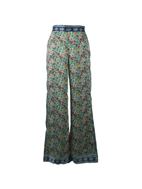 SANDRO floral-print palazzo pants Green 2053738