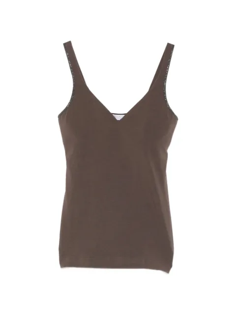 Brunello Cucinelli V-neck strap top Brown M0T188A702C8589