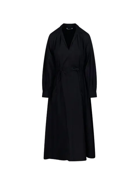 Max Mara V-neck drawstring midi dress Black 2611221162600