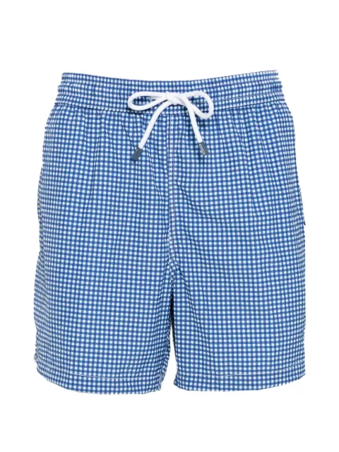 Fedeli gingham drawstring swim shorts Blue TU000326S1