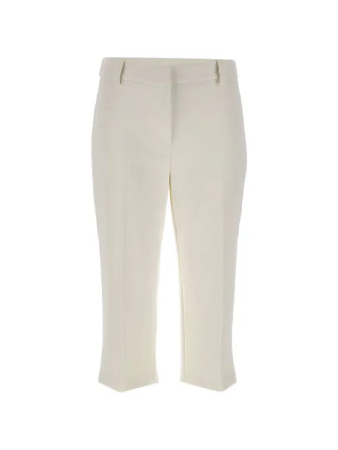 Elisabetta Franchi satin band slit trousers Neutrals PA17561E2360