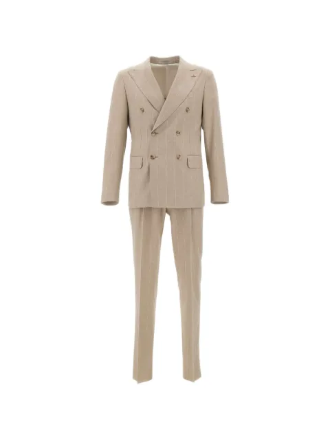 Corneliani pinstripe double-breasted suit Neutrals 27NZ9427672700367R