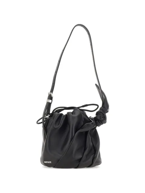 ROTATE BIRGER CHRISTENSEN mini Bon Bon knot-detail leather shoulder bag Black 116123100