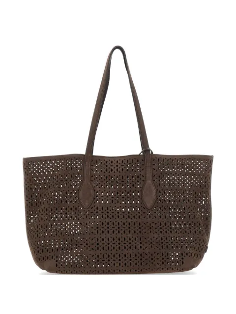 GIANNI CHIARINI Mashup laser-cut double-handle shoulder bag Brown BS11837CMLSRMOKA