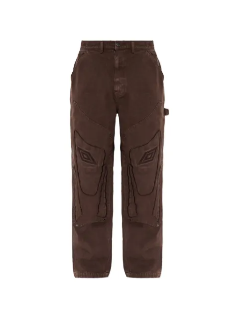 UMBRO logo-embroidered trousers Brown UBMW0338FA213