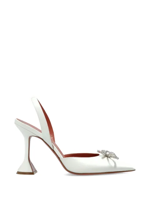 Amina Muaddi Rosie bow-detail slingback pumps White ROSIESLING95