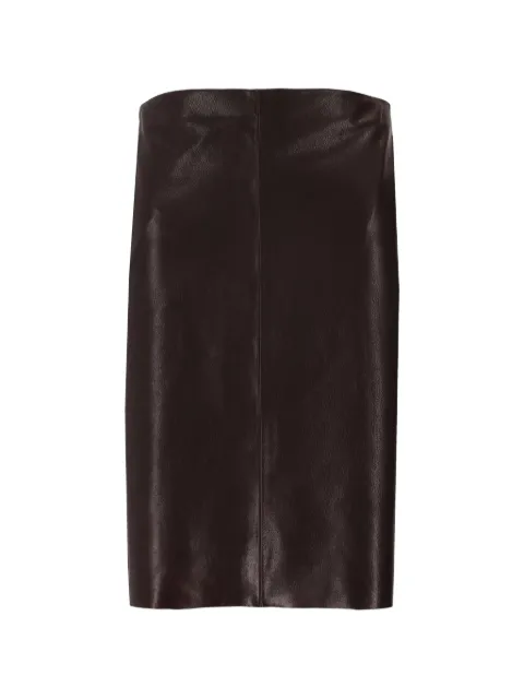 La-Rose leather midi skirt Brown 1708