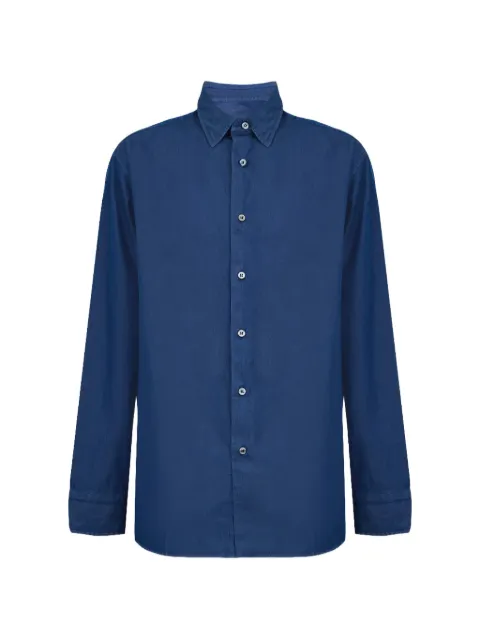Brioni regular fit cotton shirt Blue SCAY0L
