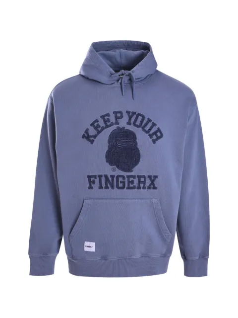FINGERCROXX logo-patch hoodie Blue FFXSWM00774XN