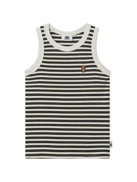 CHOCOOLATE striped-pattern embroidered-detail top Neutrals M5516SS26