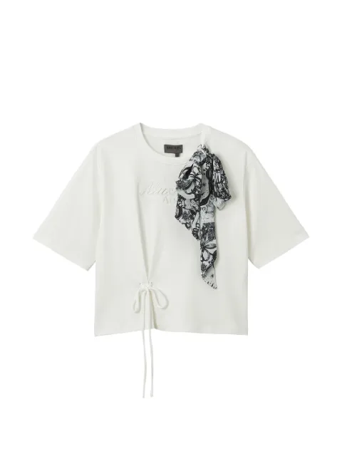 Musium Div. tie-detail T-shirt Neutrals FFXTEM01343X