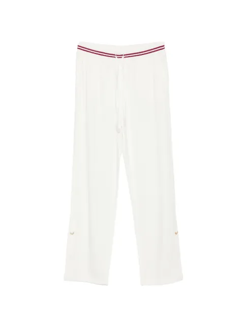 LIU JO interlock drawstring striped track pants White TA6280J5942
