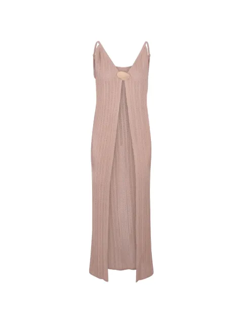 Baobab Clarissa pointelle-knit front-slit top Neutrals 6470160