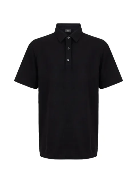Brioni piqué polo shirt Black UJSZ0L