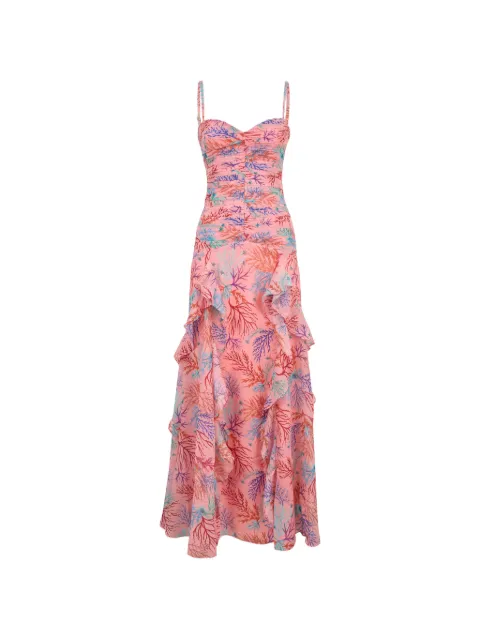 PatBO ruffled seaweed gown dress Pink VEL33033
