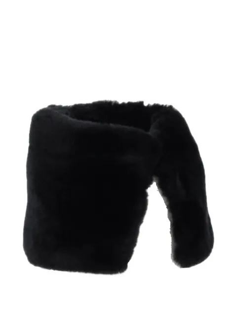 Antipast faux-fur muffler Black KU57R