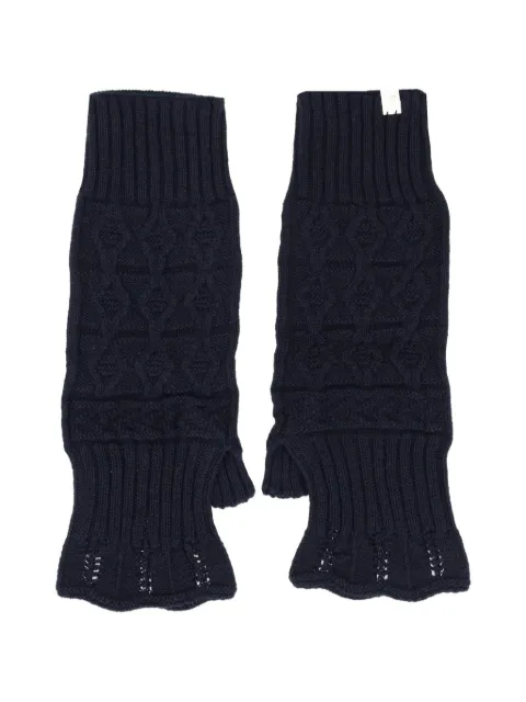 Antipast knit patch-detail gloves Blue AU52ANAVY