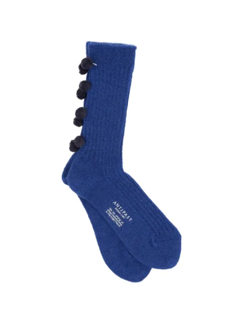 Antipast pompom-details knitted socks Blue HA19BLU