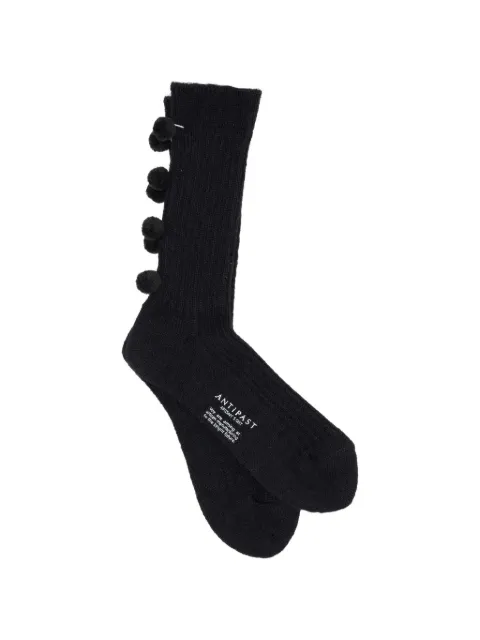 Antipast pompom-detail knitted socks Black HA19