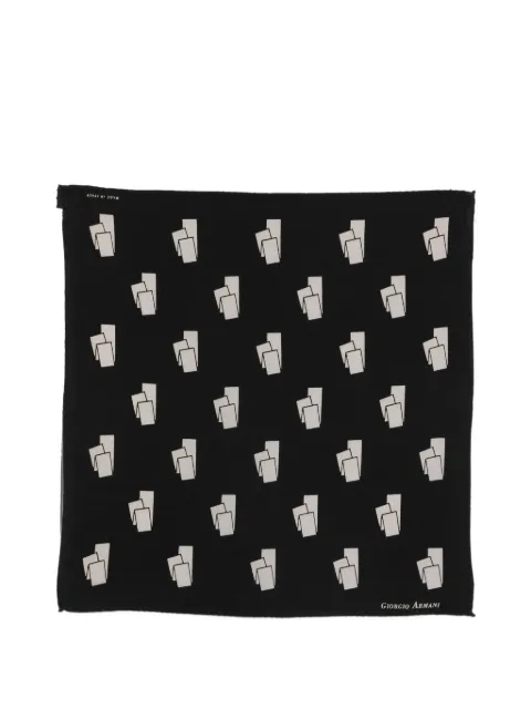 Giorgio Armani Pre-Owned 2000s geometric silk handkerchief Black GA120AOA