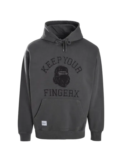 FINGERCROXX logo-patch hoodie Grey FFXSWM00774XN