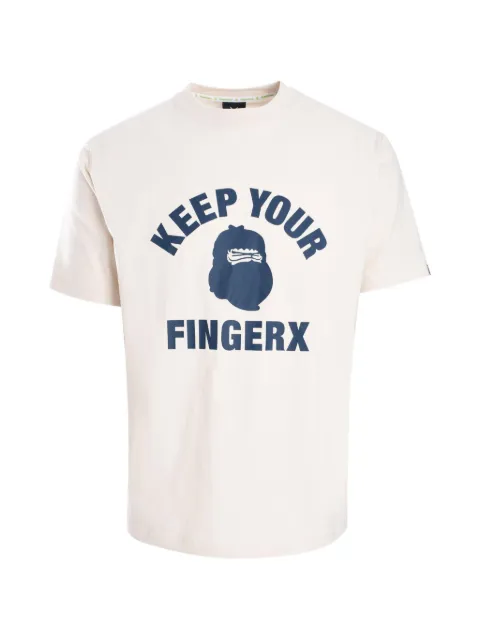 FINGERCROXX logo-print short-sleeve T-shirt Neutrals FFXTEM00736XN