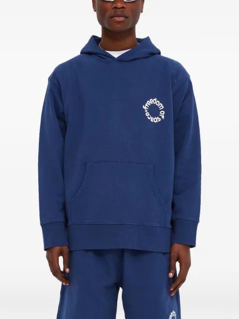 FREEDOM OF SPACE logo hoodie Blue CIRCLELOGOHOODIE