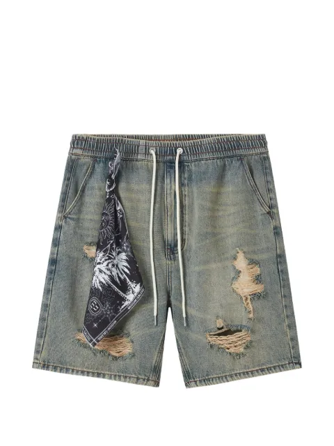 Musium Div. distressed drawstring denim shorts Blue MMUSPM01141X